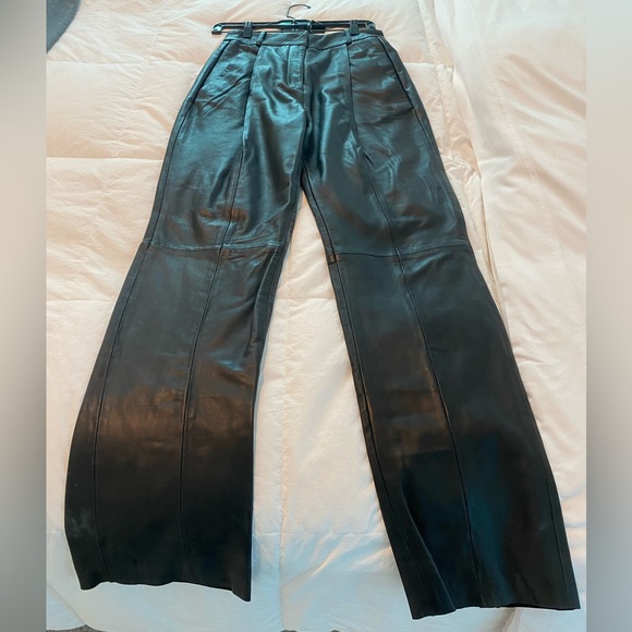 Lamarque High Waisted Leather Trousers - Picture 2 of 5